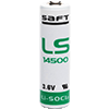 Select Saft Battery Sizes - LS 14500 AA 3.6V Li-SOCl2 Cells Available in Multiple Versions
